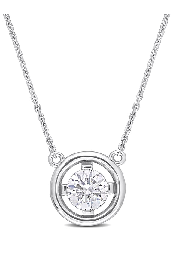 Women's Created Moissanite 14k White Gold Necklace
