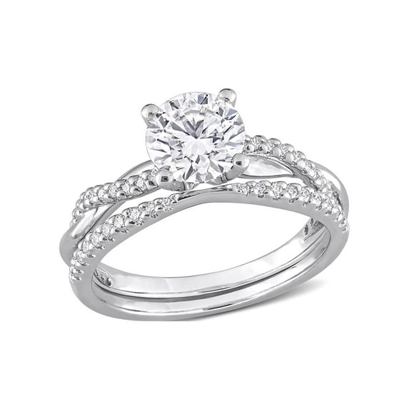 Everly Women's Created Moissanite Sterling Silver Engagement Ring