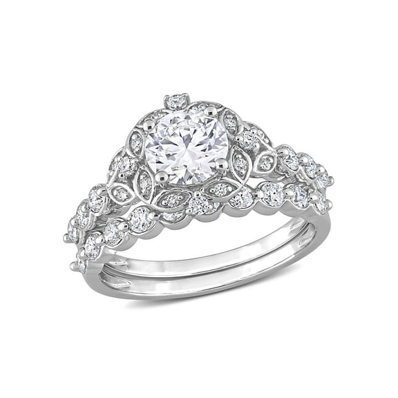 Everly Women's Created Moissanite Sterling Silver Engagement Ring