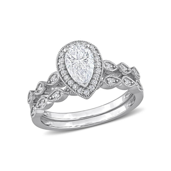 Everly Women's Created Moissanite Sterling Silver Engagement Ring