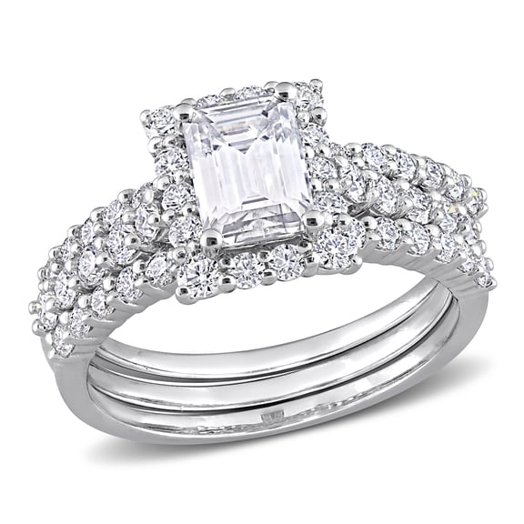 Everly Women's 2-1/10 CT TGW Created Moissanite Sterling Silver Engagement Ring