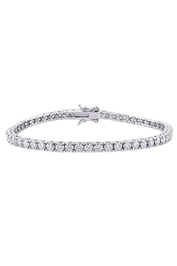 Women's Created Moissanite Sterling Silver Tennis Bracelet