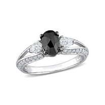 Everly Women's Created Moissanite and Diamond 10K White Gold Engagement Ring