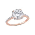 thumbnail image 1 of Everly Women's Created Moissanite and Diamond 14K Rose Gold Engagement Ring, 1 of 7