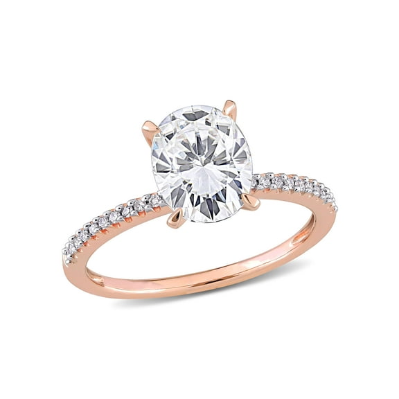 Everly Women's Created Moissanite and Diamond 14K Rose Gold Engagement Ring