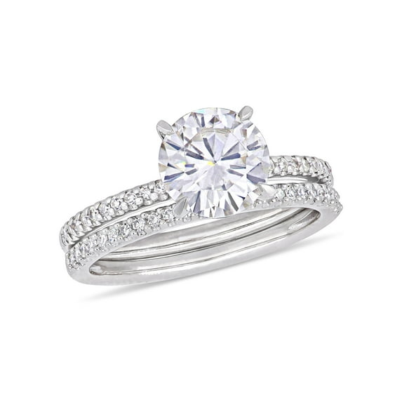 Everly Women's Created Moissanite and Diamond 14k White Gold Bridal Set