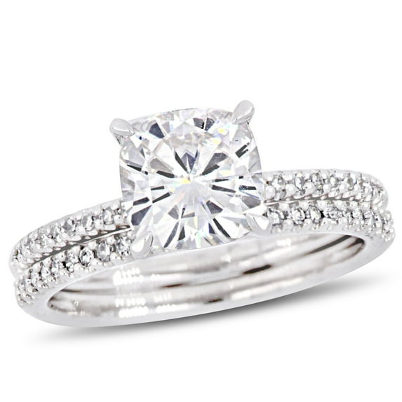 Everly Women's Created Moissanite and Diamond 14k White Gold Bridal Set