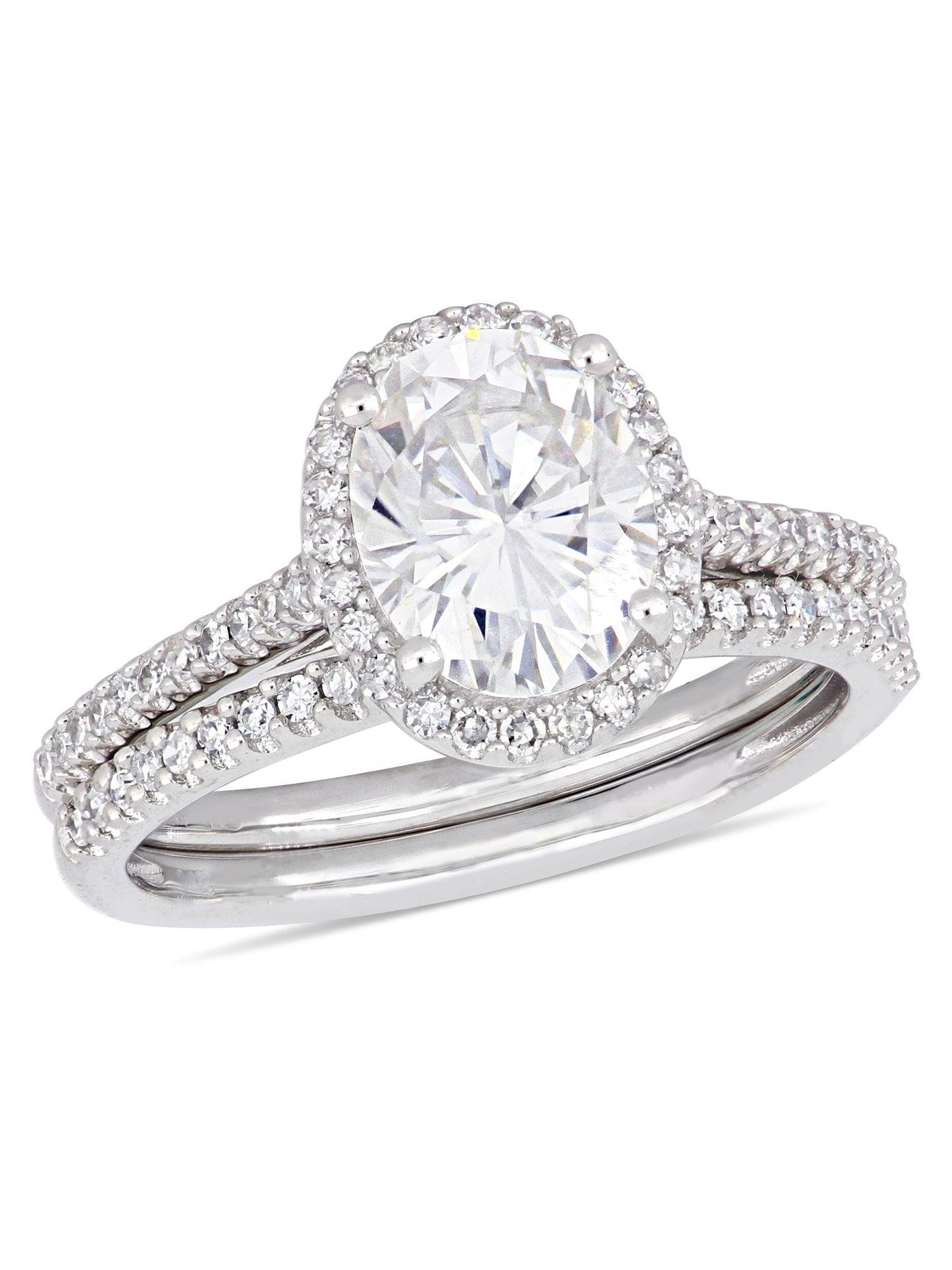 Everly Women's Created Moissanite and Diamond 14k White Gold Bridal Set