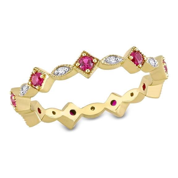 Everly Women's Created Ruby 10k Yellow Gold Ring