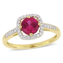Everly Women's Created Ruby 10k Yellow Gold Ring