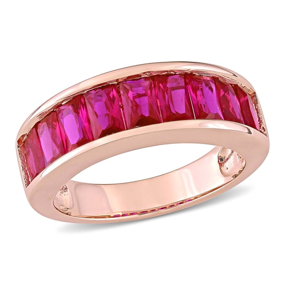 Everly Women's Created Ruby Rose Gold Plated Ring