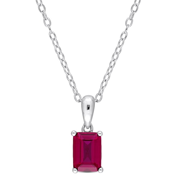 Everly Women's Created Ruby Sterling Silver Necklace