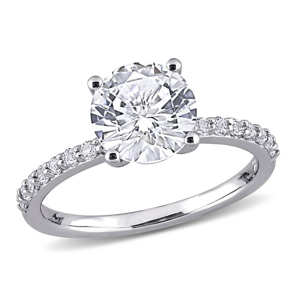Everly Women's Created White Sapphire Engagement Ring in 10K White Gold