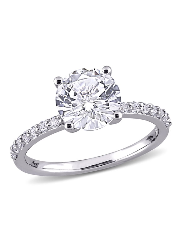 Women's 2-3/4 CT TGW Created White Sapphire Engagement Ring in 10K White Gold
