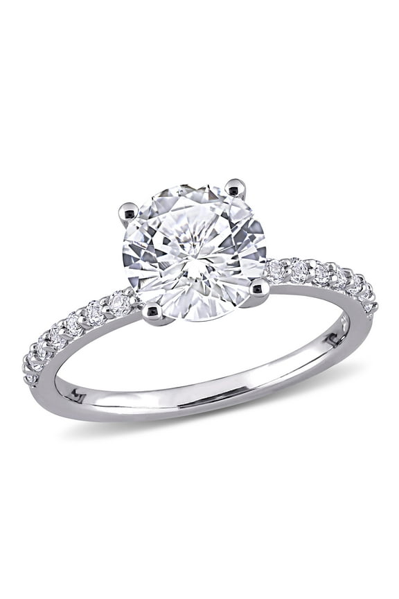 Women's Created White Sapphire Engagement Ring in 10K White Gold