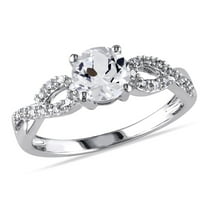Everly Women's Created Sapphire 10K White Gold Engagement Ring