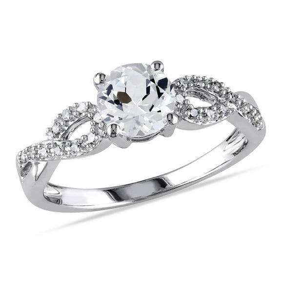 Everly Women's Created Sapphire 10K White Gold Engagement Ring