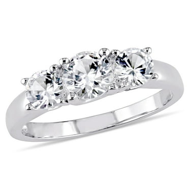 Everly Women's Created Sapphire 10K White Gold Engagement Ring