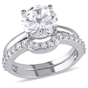 Everly Women's Created Sapphire 10k White Gold Bridal Set