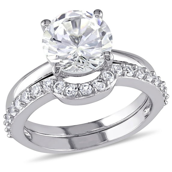 Everly Women's Created Sapphire 10k White Gold Bridal Set