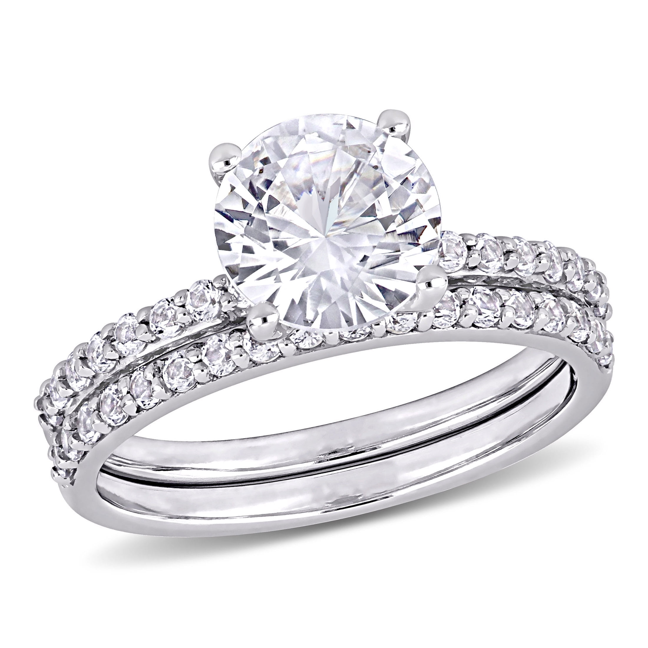 Everly Women's Created Sapphire 10k White Gold Bridal Set - Walmart.com Everly Women's Created Sapphire 10k White Gold Bridal Set - Walmart.com
