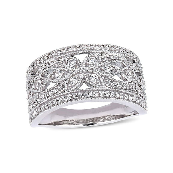 Everly Women's Created Sapphire 10k White Gold Ring