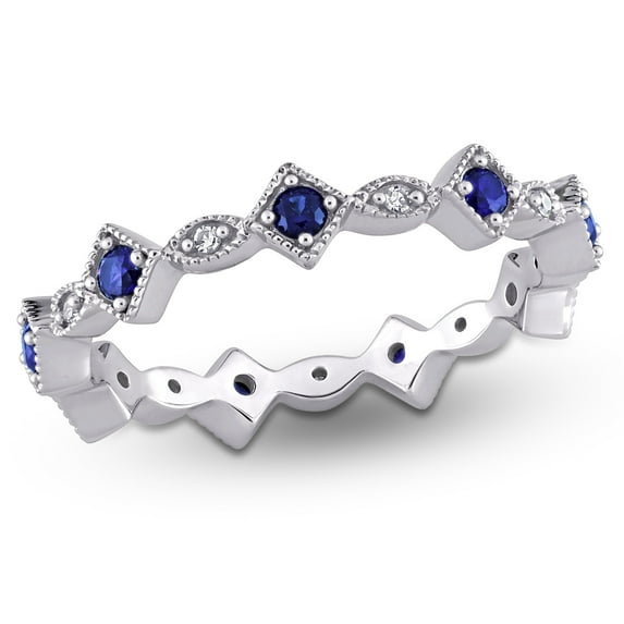 Everly Women's Created Sapphire 10k White Gold Ring