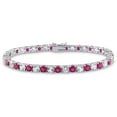 thumbnail image 1 of Everly Women's Created Sapphire Created Ruby Sterling Silver Tennis Bracelet, 1 of 6