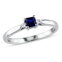 Everly Women's Created Sapphire Sterling Silver Engagement Ring
