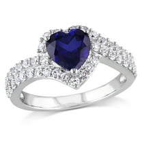 Everly Women's Created Sapphire Sterling Silver Engagement Ring