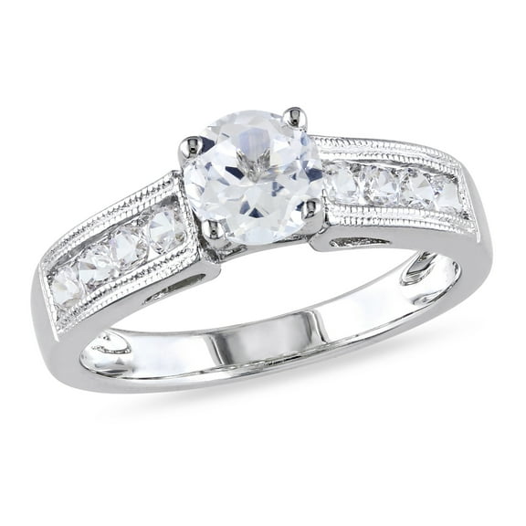Everly Women's Created Sapphire Sterling Silver Engagement Ring