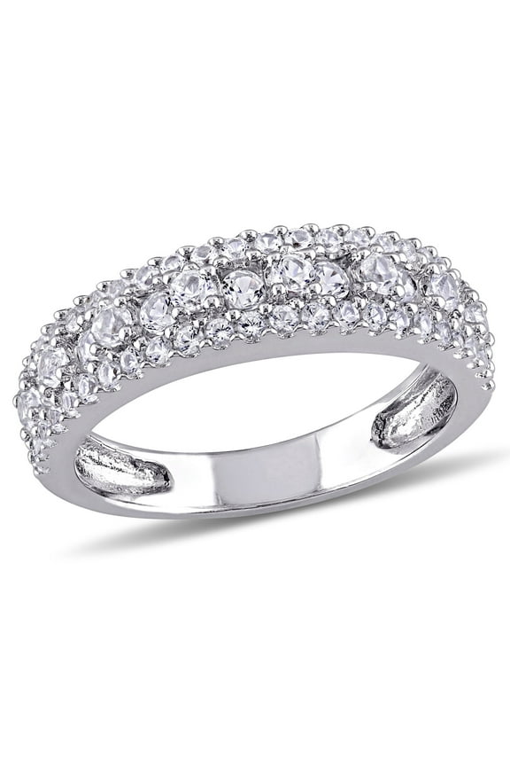 Women's Created Sapphire Sterling Silver Ring