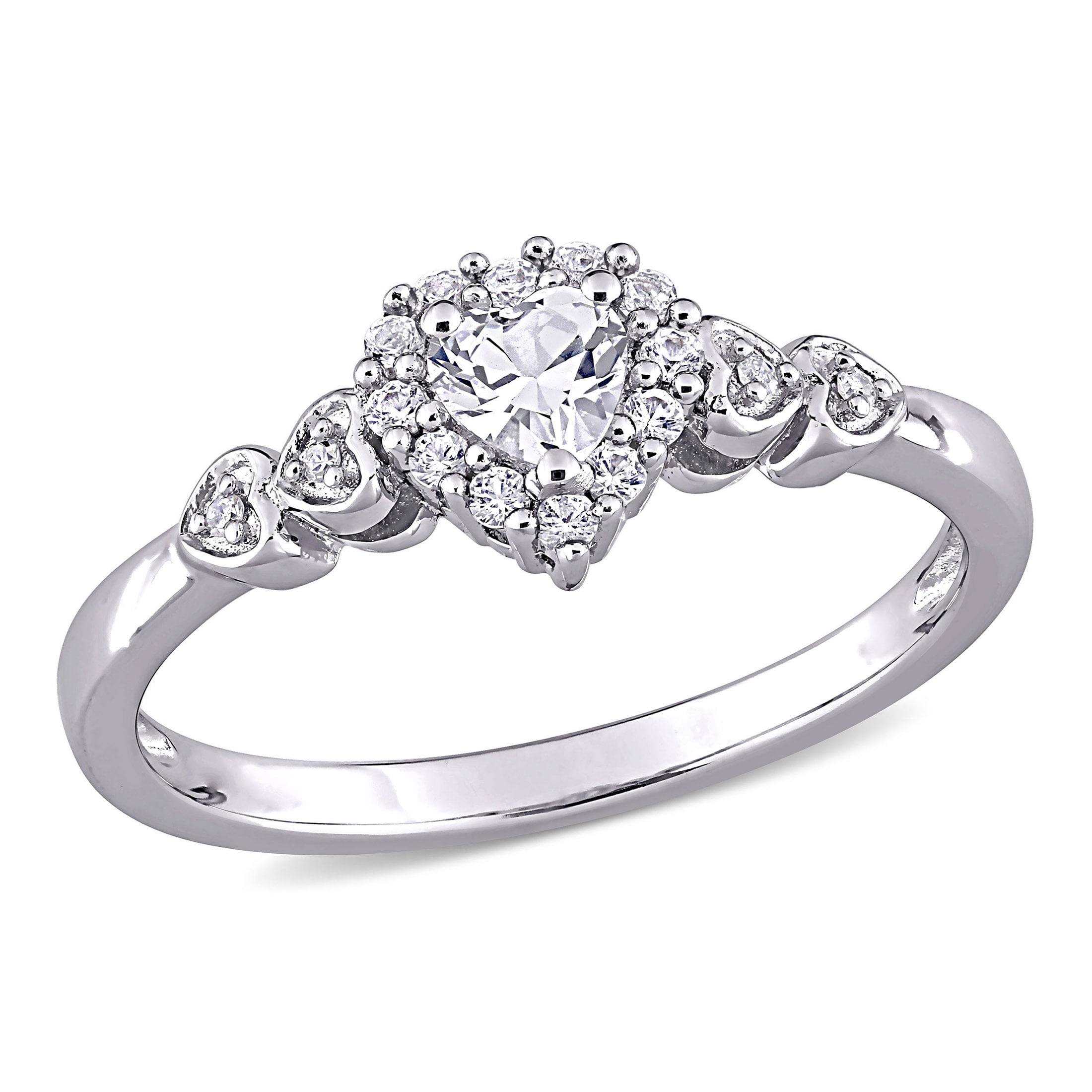 Everly Womens Created Sapphire Sterling Silver Ring
