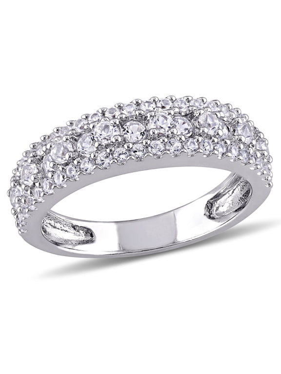 Women's 1-1/3 CT TGW Created White Sapphire Sterling Silver Ring