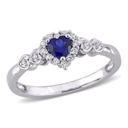 Everly Women's Created Sapphire Sterling Silver Ring