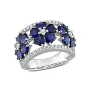 EVERLY Women's Created Sapphire Sterling Silver Ring