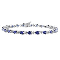 Everly Women's Created Sapphire Sterling Silver Tennis Bracelet