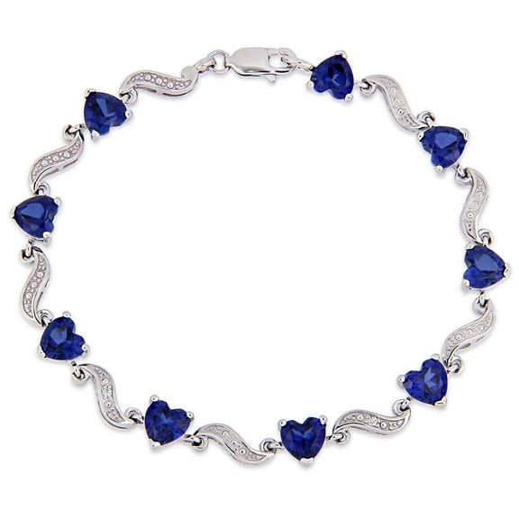 Everly Women's Created Sapphire Sterling Silver Tennis Bracelet