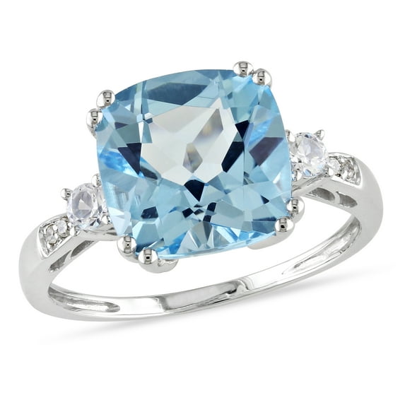 Everly Women's Created Sapphire and Created Topaz 10k White Gold Ring