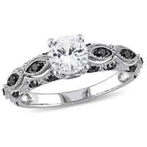 Everly Women's Created Sapphire and Diamond 10K White Gold Engagement Ring