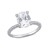 Everly Women's Created Sapphire and Diamond 10K White Gold Engagement Ring