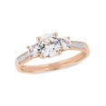 thumbnail image 1 of Everly Women's Created Sapphire and Diamond 10k Rose Gold Ring, 1 of 7