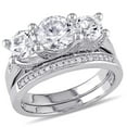 thumbnail image 1 of Everly Women's Created Sapphire and Diamond 10k White Gold Bridal Set, 1 of 7