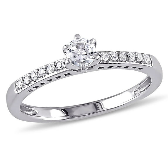 Everly Women's Created Sapphire and Diamond Sterling Silver Engagement Ring