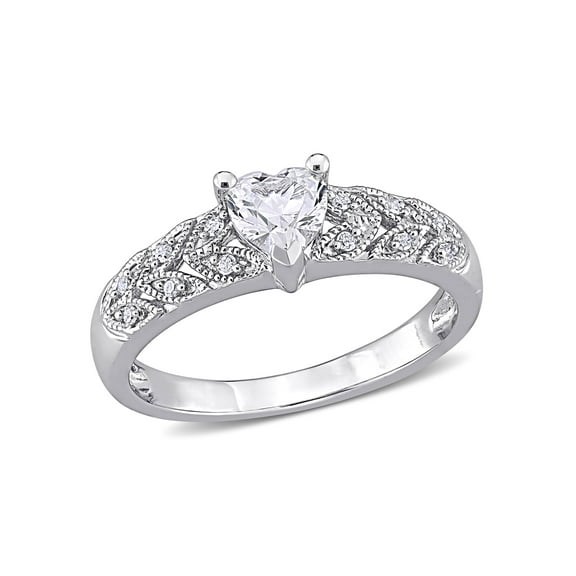 Everly Women's Created Sapphire and Diamond Sterling Silver Ring