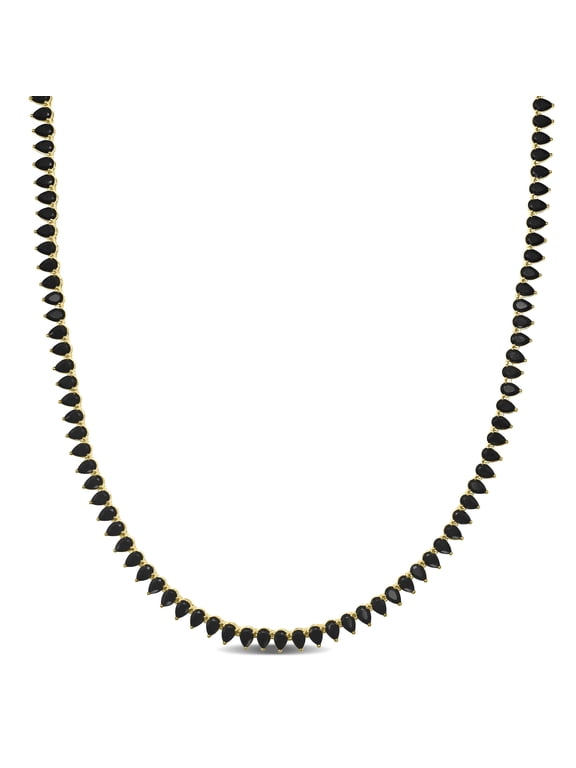 Women's Created Spinel Yellow Gold Plated Tennis Necklace
