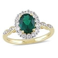 thumbnail image 1 of Everly Women's Created Topaz and Emerald 14K Yellow Gold Engagement Ring, 1 of 8