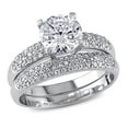 thumbnail image 1 of Everly Women's Cubic Zirconia Sterling Silver Bridal Set, 1 of 7