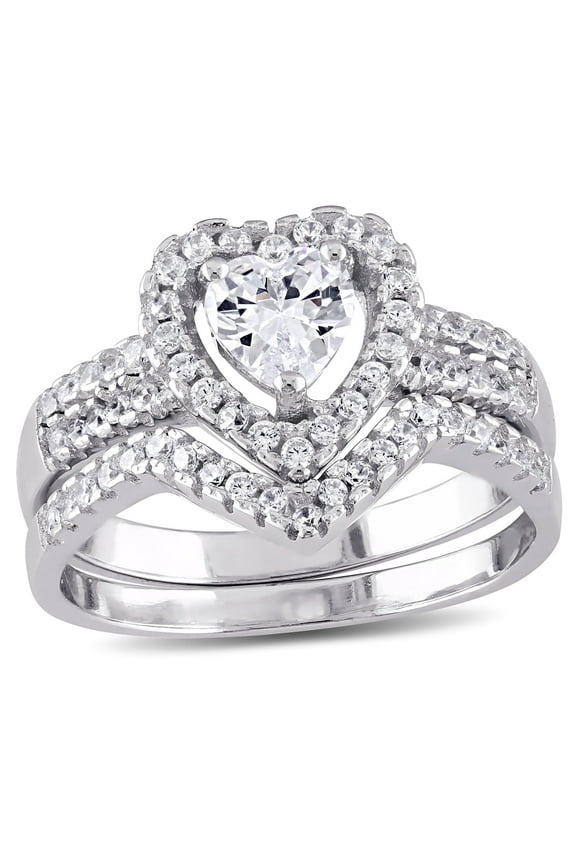 Women's Cubic Zirconia Sterling Silver Bridal Set