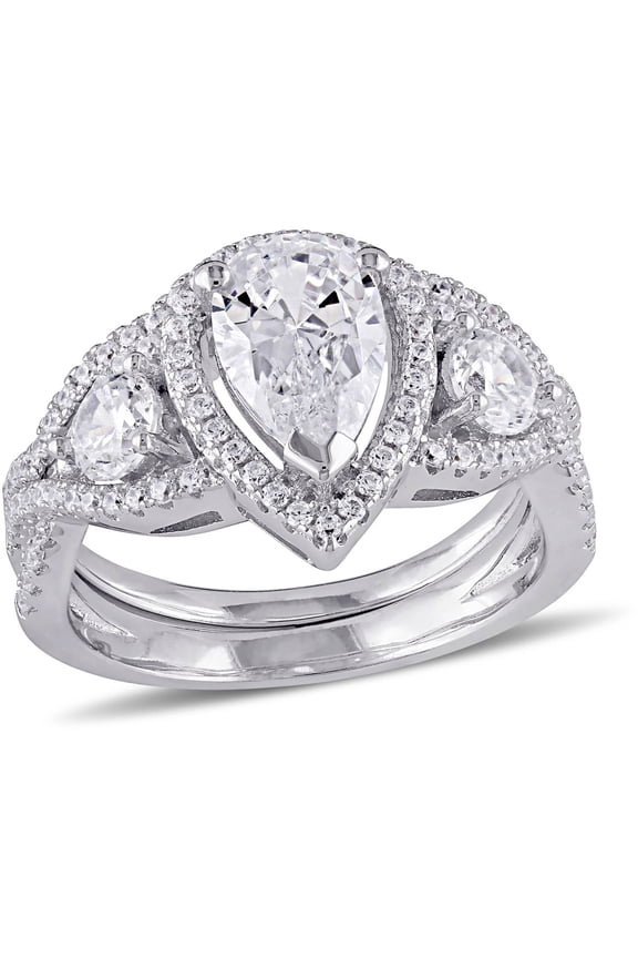 Women's Cubic Zirconia Sterling Silver Bridal Set